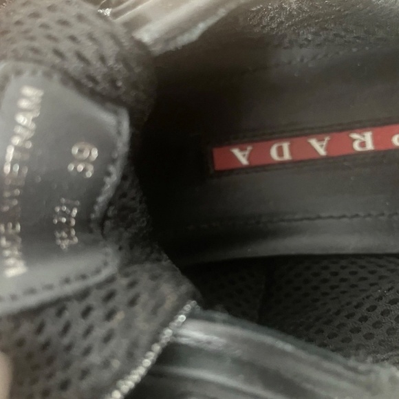 Prada Grey Metallic Sneakers Size 39 - Picture 2 of 3